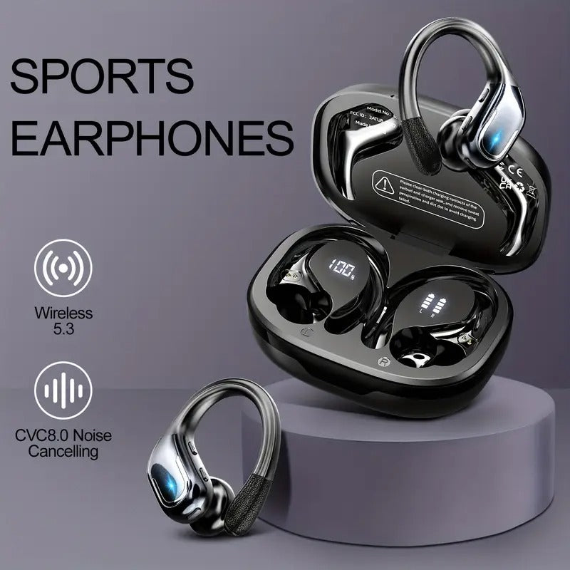 NNETM Wireless Sport Earbuds with Mic & LED Display
