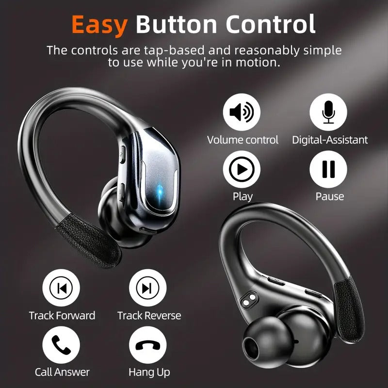NNETM Wireless Sport Earbuds with Mic & LED Display